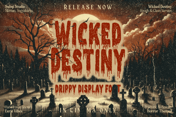 Wicked Destiny Display Font for Horror-Themed Web Design